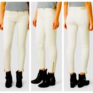 All Saints White Skinny Jeans with Zipper